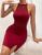 Halter Neck Mesh Contrast Bodycon Dress