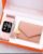 1 pink square screen girls sports electronic watch and 1 multi-layered mini wallet with heart-shaped tassel embellishments