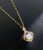 Stainless Steel Rhinestone & Faux Pearl Decor Geometric Charm Necklace For Women