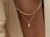 Nooxian 2pcs Simple & Elegant Double Layer Zirconia Decoration Stainless Steel Gold Thread Flat Chain Necklace For Women