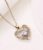 Rose Gold Crystal Heart Large Necklace