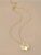 1pc Women’s Golden Chain Necklace with Faux Diamond-studded Heart-shaped Wing