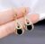 1 Pair Black Water Drop Earrings for Women