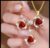 3pcs Elegant & Creative Jewelry Set – Sparkling Red Gemstone Necklace and Earrings