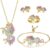 Unicorns Gifts for Girls Kids Jewelry 2 or 4 Pack Unicorn Necklace Bracelet Earrings Ring Jewelry Set