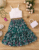 Young Girl 2pcs Ditsy Floral Vacation Style Skirt And Cami Top Set