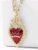 Gold-plated red enamel heart pendant necklace