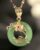 Necklace featuring a luxurious green jade lotus leaf-shaped flower