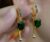 Green square earrings