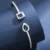 1pc Fashion Minimalist Water Drop Square Design Split Bangle, Copper With Micro Zirconia